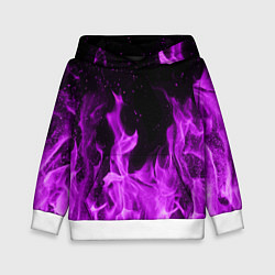 Толстовка-худи детская Фиолетовый огонь, цвет: 3D-белый