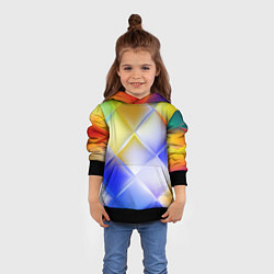 Толстовка-худи детская Colorful squares, цвет: 3D-черный — фото 2