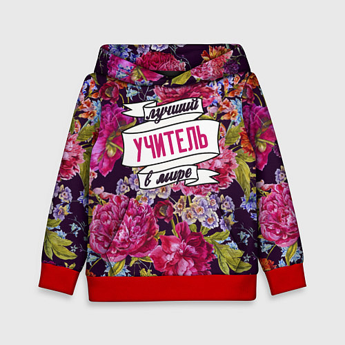 Детская толстовка Лучший учитель в Мире / 3D-Красный – фото 1