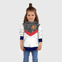 Толстовка-худи детская Man United FC: Grey Polygons, цвет: 3D-синий — фото 2