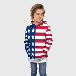 Толстовка-худи детская USA Flag, цвет: 3D-белый — фото 2