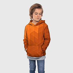 Толстовка-худи детская Orange abstraction, цвет: 3D-меланж — фото 2