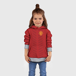 Толстовка-худи детская Manchester United: Red Lines, цвет: 3D-меланж — фото 2