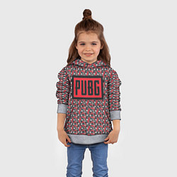 Толстовка-худи детская PUBG: Red Pattern, цвет: 3D-меланж — фото 2