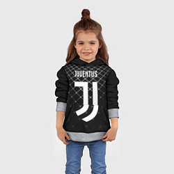 Толстовка-худи детская FC Juventus: Black Lines, цвет: 3D-меланж — фото 2