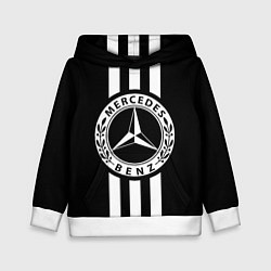 Толстовка-худи детская Mercedes-Benz Black, цвет: 3D-белый