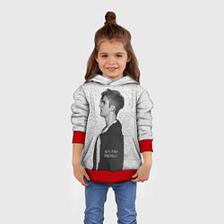 Толстовка-худи детская Justin Bieber, цвет: 3D-красный — фото 2