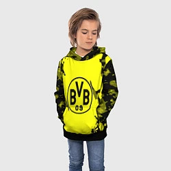 Толстовка-худи детская FC Borussia Dortmund: Yellow & Black, цвет: 3D-черный — фото 2