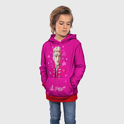 Толстовка-худи детская Lil Peep: Pink Light, цвет: 3D-красный — фото 2