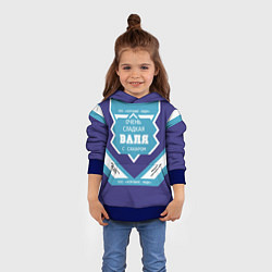 Толстовка-худи детская Очень сладкая Валя, цвет: 3D-синий — фото 2