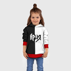 Толстовка-худи детская Ария Ч/Б, цвет: 3D-красный — фото 2