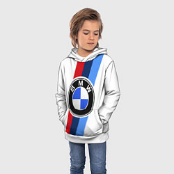 Толстовка-худи детская BMW M: White Sport, цвет: 3D-белый — фото 2