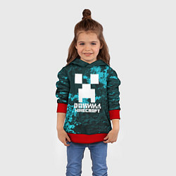 Толстовка-худи детская Даниил в стиле Minecraft, цвет: 3D-красный — фото 2