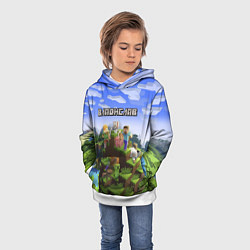 Толстовка-худи детская Майнкрафт: Владислав, цвет: 3D-белый — фото 2