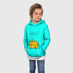 Толстовка-худи детская Meow-meow, цвет: 3D-белый — фото 2
