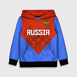 Толстовка-худи детская Russia Red & Blue, цвет: 3D-черный