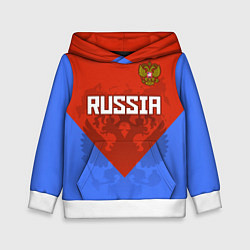 Толстовка-худи детская Russia Red & Blue, цвет: 3D-белый