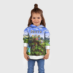 Толстовка-худи детская Minecraft: Настя, цвет: 3D-белый — фото 2