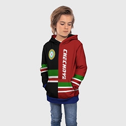 Толстовка-худи детская Chechnya, Russia, цвет: 3D-синий — фото 2