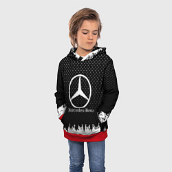 Толстовка-худи детская Mercedes-Benz: Black Side, цвет: 3D-красный — фото 2