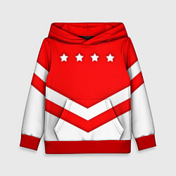 Толстовка-худи детская Звезды Спартака, цвет: 3D-красный