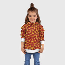 Толстовка-худи детская Пицца пепперони, цвет: 3D-белый — фото 2