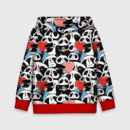 Детская толстовка Funny Pandas / 3D-Красный – фото 1