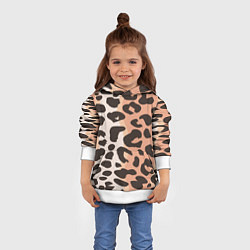Толстовка-худи детская Шкура леопарда, цвет: 3D-белый — фото 2