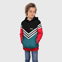 Толстовка-худи детская Firm 90s: Arrows Style, цвет: 3D-красный — фото 2