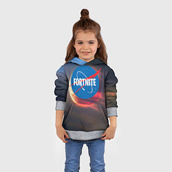 Толстовка-худи детская Fortnite NASA, цвет: 3D-меланж — фото 2