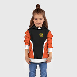 Толстовка-худи детская Russia: Orange Sport, цвет: 3D-белый — фото 2