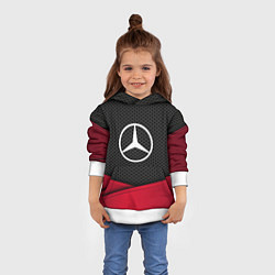 Толстовка-худи детская Mercedes Benz: Grey Carbon, цвет: 3D-белый — фото 2