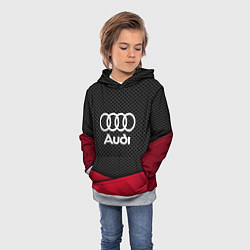 Толстовка-худи детская Audi: Grey Carbon, цвет: 3D-меланж — фото 2