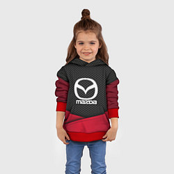 Толстовка-худи детская Mazda: Grey Carbon, цвет: 3D-красный — фото 2