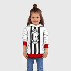 Толстовка-худи детская AC Milan: Black & White, цвет: 3D-красный — фото 2