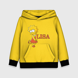 Толстовка-худи детская Lisa Simpson, цвет: 3D-черный