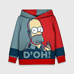 Толстовка-худи детская Homer Simpson DOH!, цвет: 3D-красный