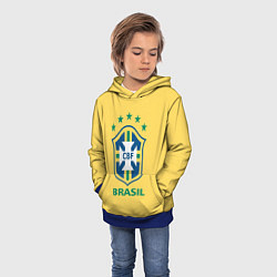 Толстовка-худи детская Brazil Team, цвет: 3D-синий — фото 2