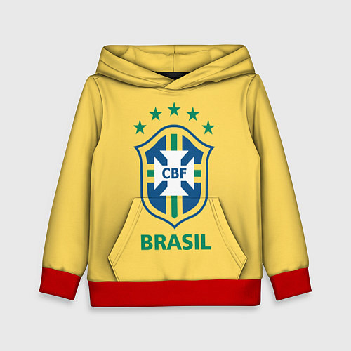 Детская толстовка Brazil Team / 3D-Красный – фото 1