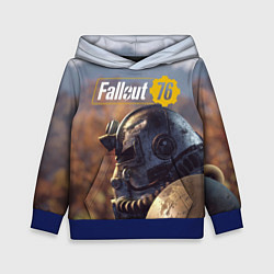 Толстовка-худи детская Fallout 76, цвет: 3D-синий