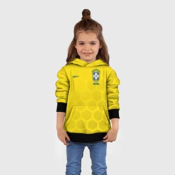 Толстовка-худи детская Brazil Team: WC 2018, цвет: 3D-черный — фото 2