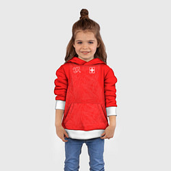 Толстовка-худи детская Форма Швейцарии, цвет: 3D-белый — фото 2