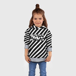 Толстовка-худи детская BTS: B&W Stripes, цвет: 3D-меланж — фото 2