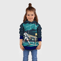 Толстовка-худи детская Ronaldo lightning, цвет: 3D-синий — фото 2