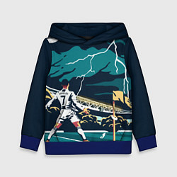 Толстовка-худи детская Ronaldo lightning, цвет: 3D-синий
