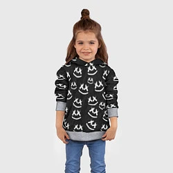 Толстовка-худи детская Marshmello: Black Pattern, цвет: 3D-меланж — фото 2