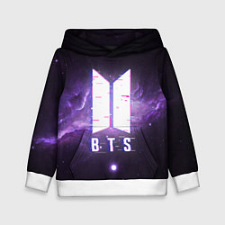 Толстовка-худи детская BTS: Violet Space, цвет: 3D-белый