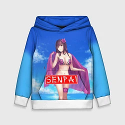 Толстовка-худи детская Senpai: Summer Girl, цвет: 3D-белый