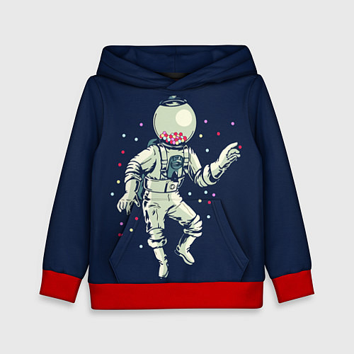 Детская толстовка Космонавт и конфеты / 3D-Красный – фото 1