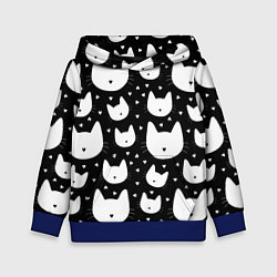 Толстовка-худи детская Love Cats Pattern, цвет: 3D-синий